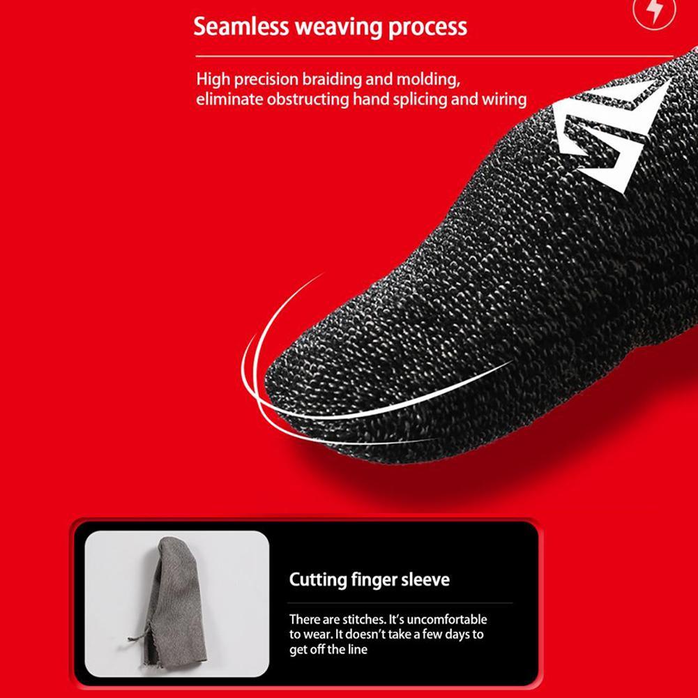 AliExpress 2pcs Mobile Game Fingertip Gloves For PUBG Gamer Sweatproof Anti-slip Touch Screen Finger Sleeve Breathable Gaming Finger Cover, view 5