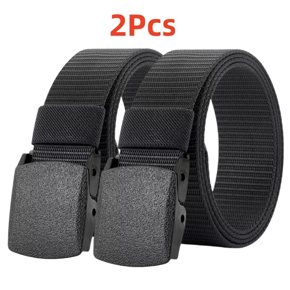 AliExpress 2Pcs New Automatic Buckle Nylon Belt Outdoor Hunting Multifunctional Tactical Canvas Belt High Quality Men Belt, view 6