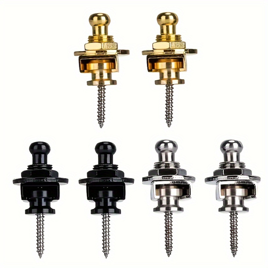 AliExpress 2pcs Premium Alloy Guitar with Lock Strap, Gold and Black, Safe and Stylish for Acoustic Guitar, Electric Guitar and Bass