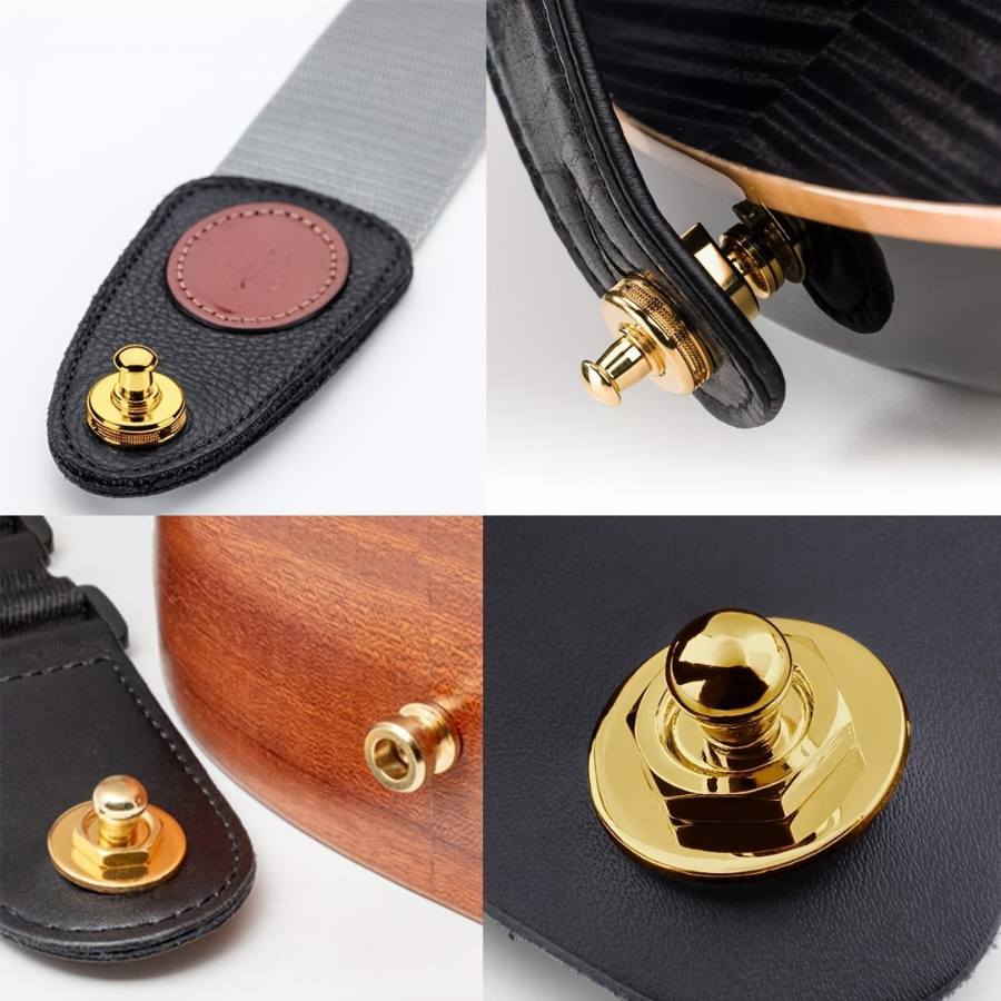 AliExpress 2pcs Premium Alloy Guitar with Lock Strap, Gold and Black, Safe and Stylish for Acoustic Guitar, Electric Guitar and Bass, view 4