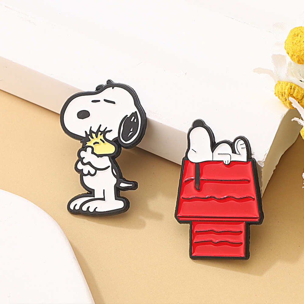 AliExpress Cartoon White Puppy Enamel Brooch Pins (2-Piece)