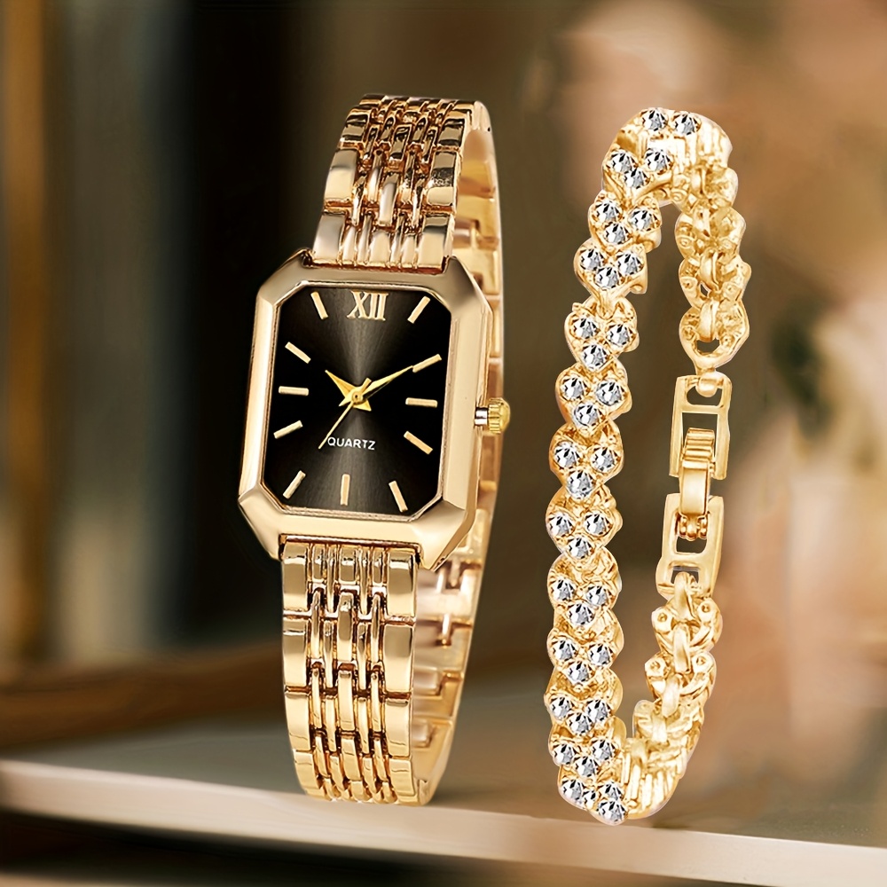 AliExpress Women's Rhinestone Quartz Watch Set (2-Piece)