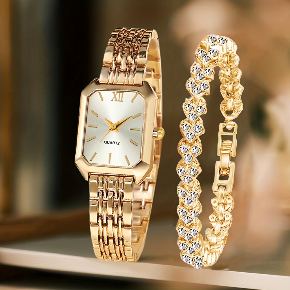 AliExpress Women's Rhinestone Quartz Watch Set (2-Piece), view 2