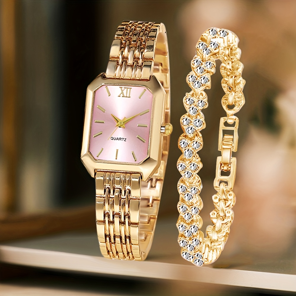 AliExpress Women's Rhinestone Quartz Watch Set (2-Piece), view 3