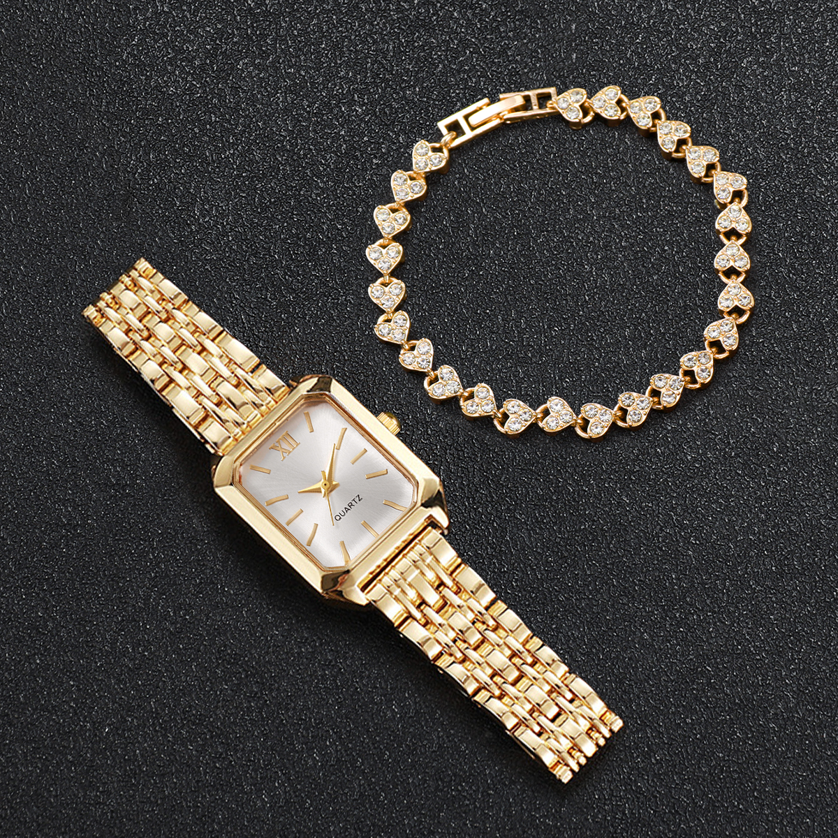 AliExpress Women's Rhinestone Quartz Watch Set (2-Piece), view 6