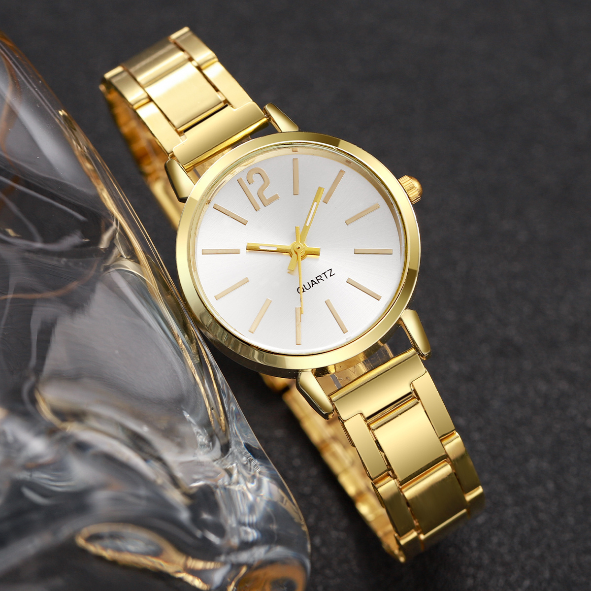 AliExpress Women's Open Cuff Bracelet Watch Set (2-Piece), view 4
