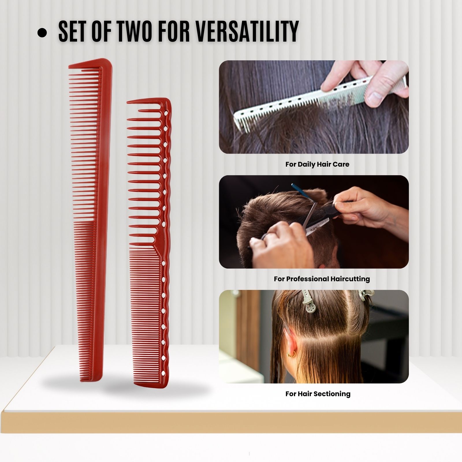 AliExpress 2-Piece Barbershop Anti-Static Fine-Tooth Comb Set, view 4