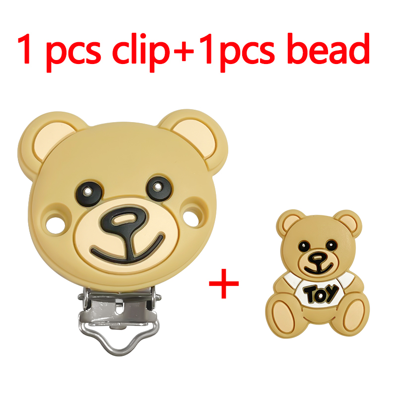 AliExpress 2-Piece Silicone Animal Pacifier Clips and Beads, view 2
