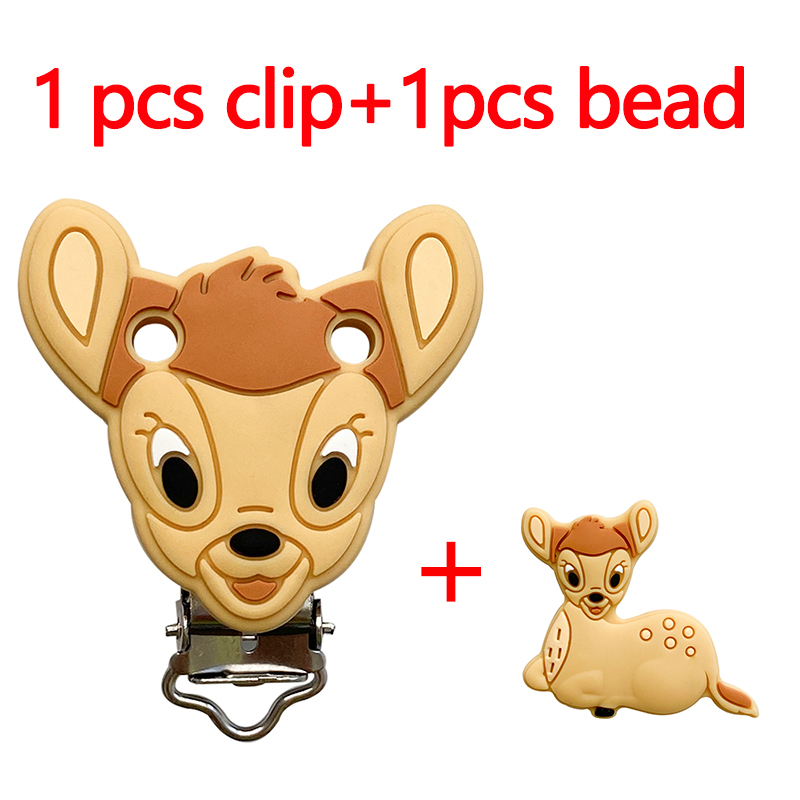 AliExpress 2-Piece Silicone Animal Pacifier Clips and Beads, view 6