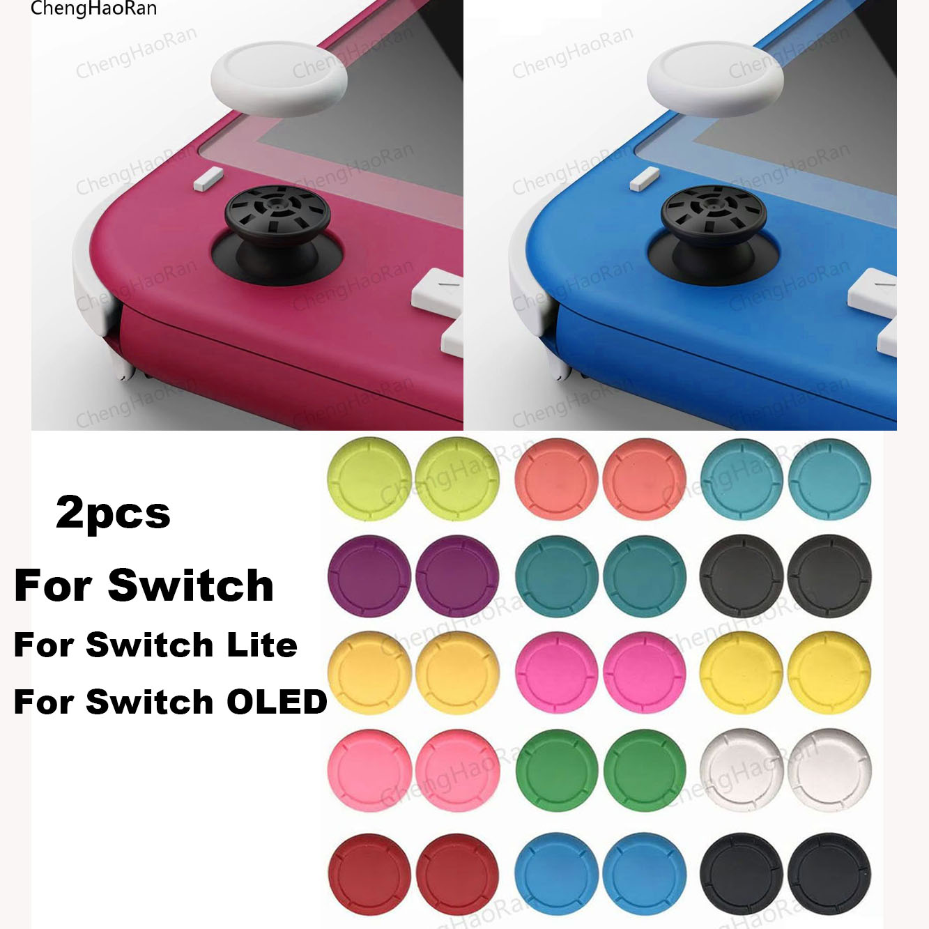 AliExpress 2PCS Silicone Rubber Protective Skin Joystick Grips Cap For Switch NS Lite Oled Controller Joy-Con Rocker Cover