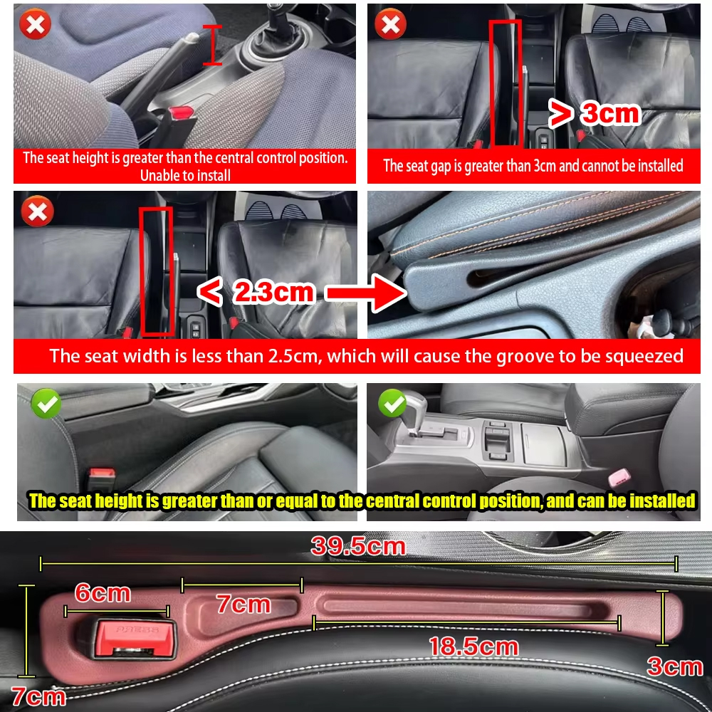 AliExpress 2Pcs Upgraded Universal Car Seat Gap Filler Storage Center Console Side Crevice Filler Strip Seat Gap Filling Strip Accessories, view 2