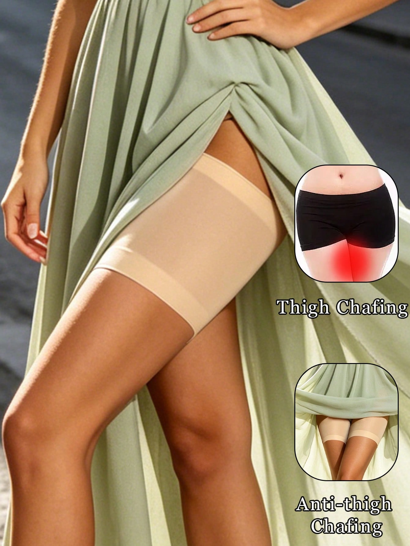 AliExpress 2Pcs Women Anti Chafing Thigh Bands Band High Elastic Silica Gel Anti-friction Protection Leg Warmer Anti Hooks Thigh Bandages, view 5