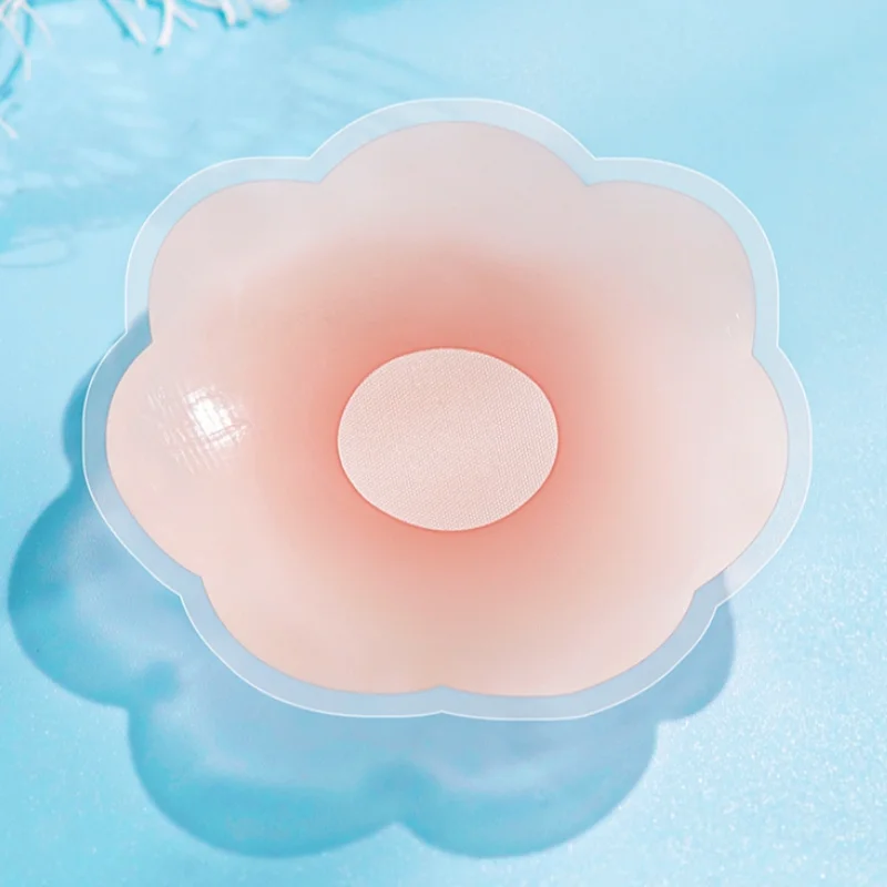 AliExpress 2Pieces/Set Of Circular Flower Shaped Women'S Silicone Pull-Up Chest Patch Ultra-Thin Anti Convex Solid Adhesive New Reusable, view 6