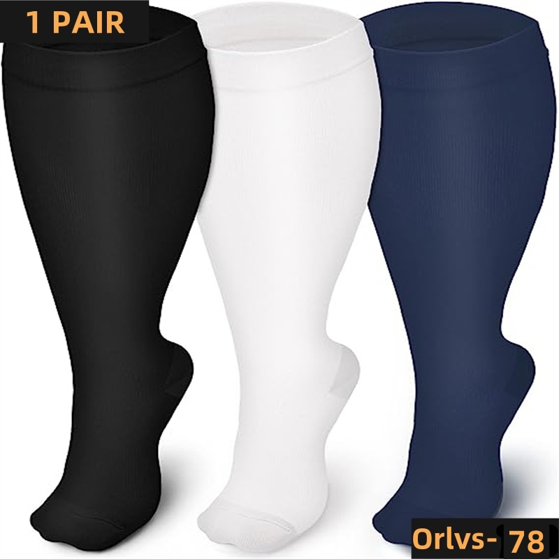 AliExpress 2XL-7XL Plus Size Compression Socks Solid Color Women Men Sports Running Yoga Extra Size Fat Sock for Sports Fitness Weight Loss