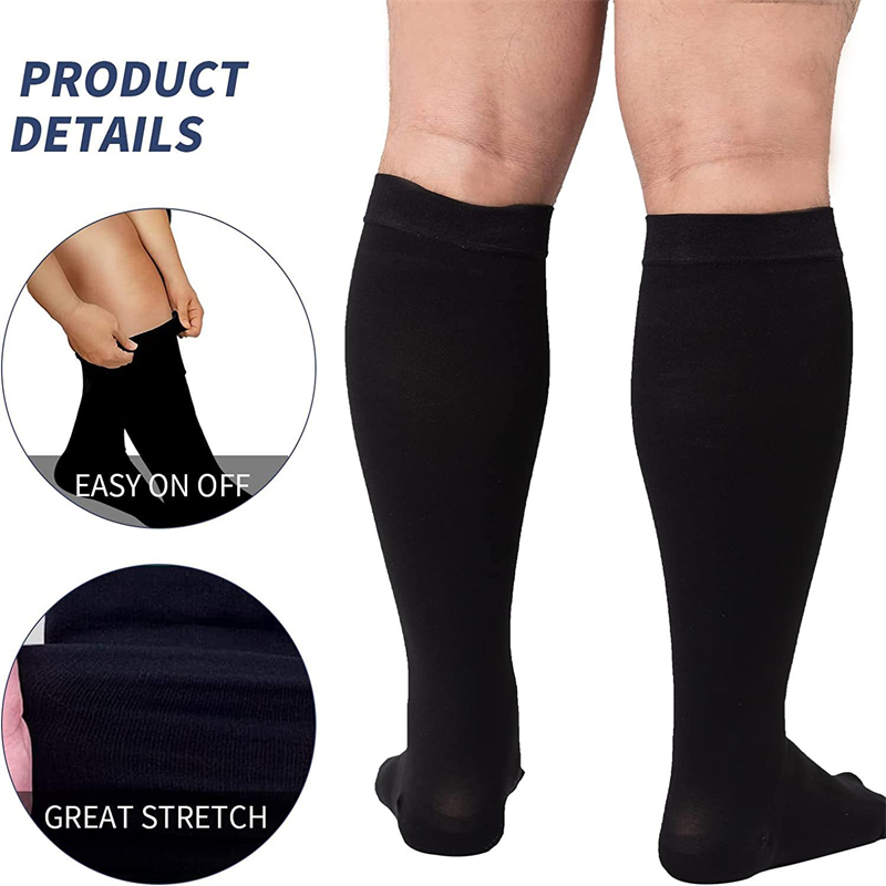 AliExpress 2XL-7XL Plus Size Compression Socks Solid Color Women Men Sports Running Yoga Extra Size Fat Sock for Sports Fitness Weight Loss, view 3
