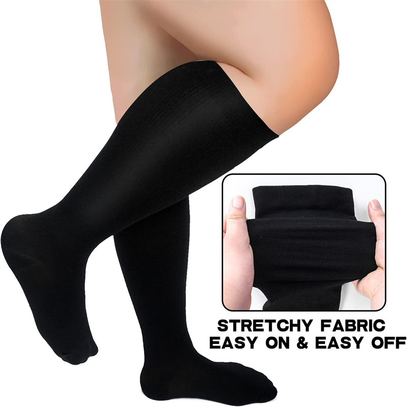 AliExpress 2XL-7XL Plus Size Compression Socks Solid Color Women Men Sports Running Yoga Extra Size Fat Sock for Sports Fitness Weight Loss, view 4