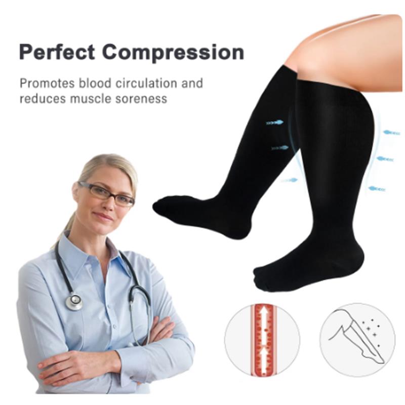 AliExpress 2XL-7XL Plus Size Compression Socks Solid Color Women Men Sports Running Yoga Extra Size Fat Sock for Sports Fitness Weight Loss, view 6