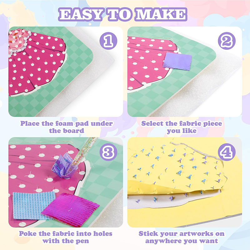 AliExpress Fabric Poke Art Sticker Card Craft Set, view 6
