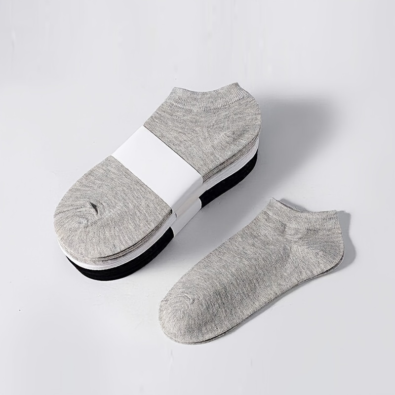 AliExpress 3/5/10PC Unisex Casual Plain Color Boat Socks Thin Breathable Comfy Anti Odor Sweat-absorbing Low Cut Ankle Socks For Men Women, view 5