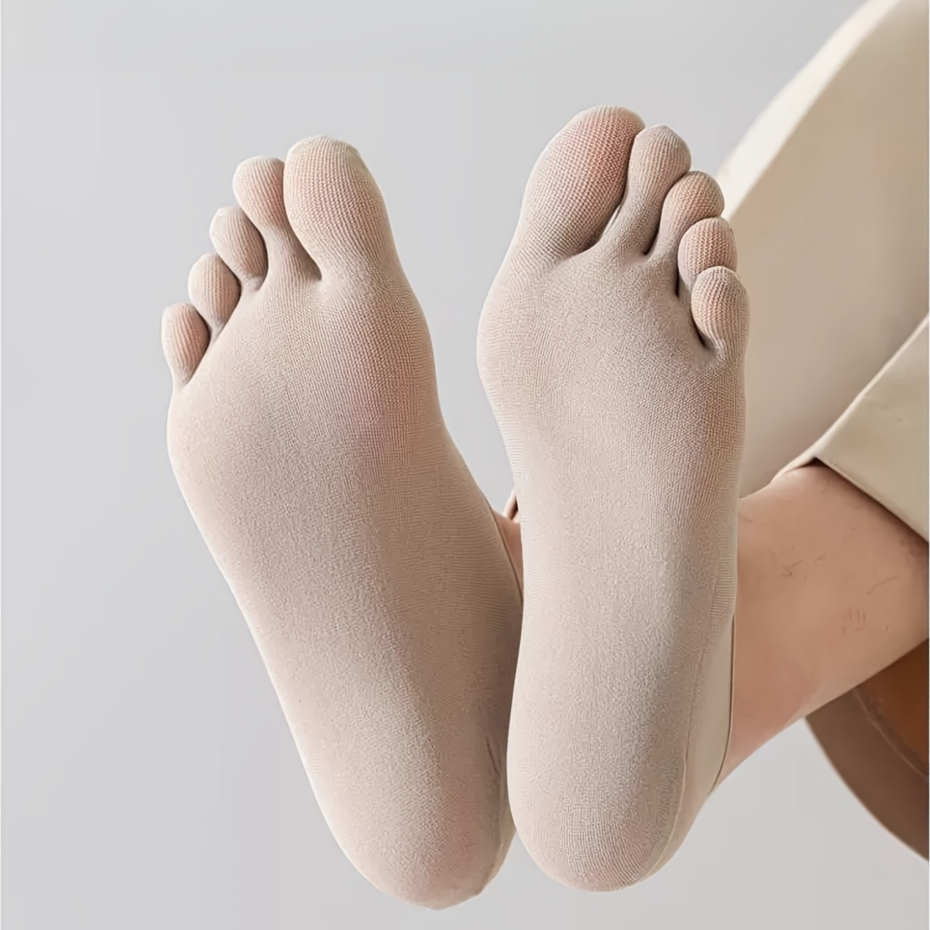 AliExpress 3/5 Pairs Men's Five-Toe Socks, Split-Toe Socks, Low Cut Invisible No-Show Socks, Silicone Non-Slip, Thin Socks for Summer, view 6