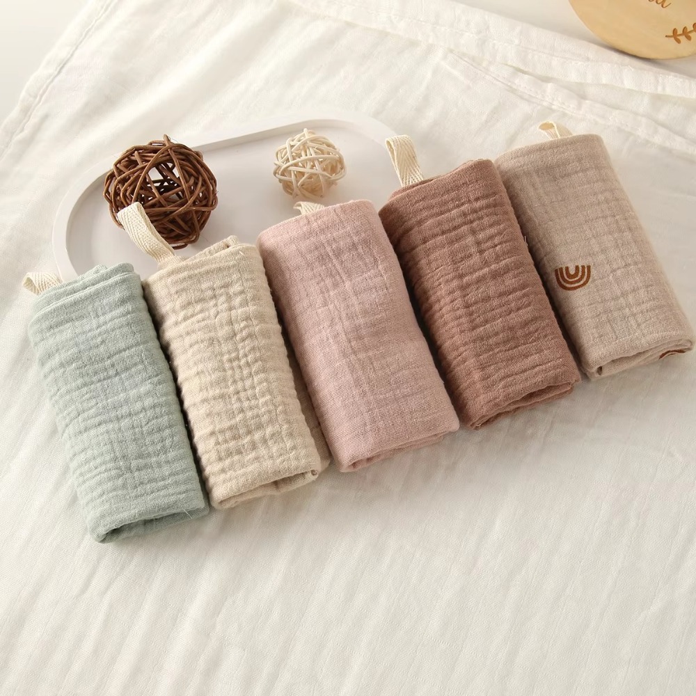 AliExpress 3/5Pcs 6-Layer Pure Cotton Baby Cotton Washcloth Soft Gauze Cotton Newborn Burp Cloth Absorbent Baby Towels Square Towels