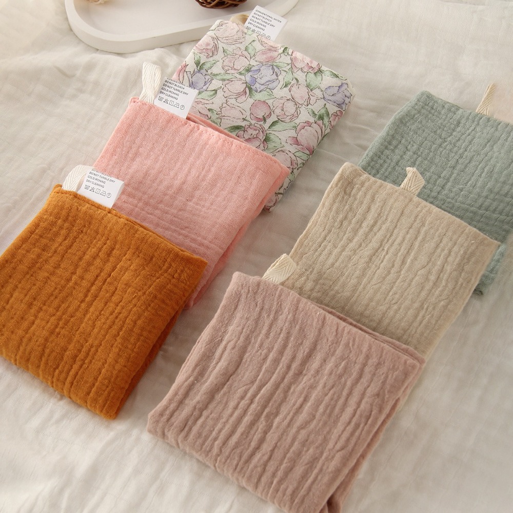 AliExpress 3/5Pcs 6-Layer Pure Cotton Baby Cotton Washcloth Soft Gauze Cotton Newborn Burp Cloth Absorbent Baby Towels Square Towels, view 2