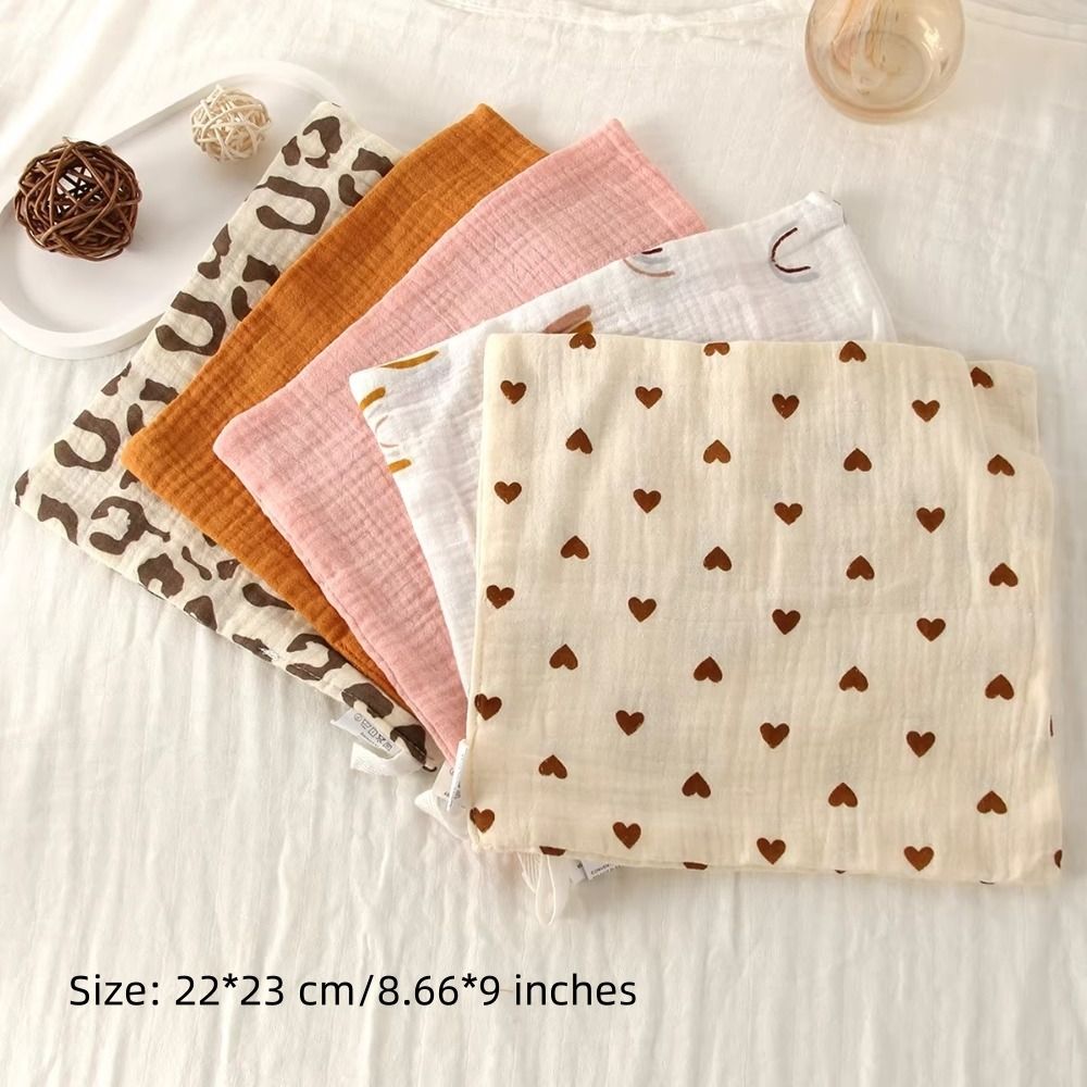 AliExpress 3/5Pcs 6-Layer Pure Cotton Baby Cotton Washcloth Soft Gauze Cotton Newborn Burp Cloth Absorbent Baby Towels Square Towels, view 6