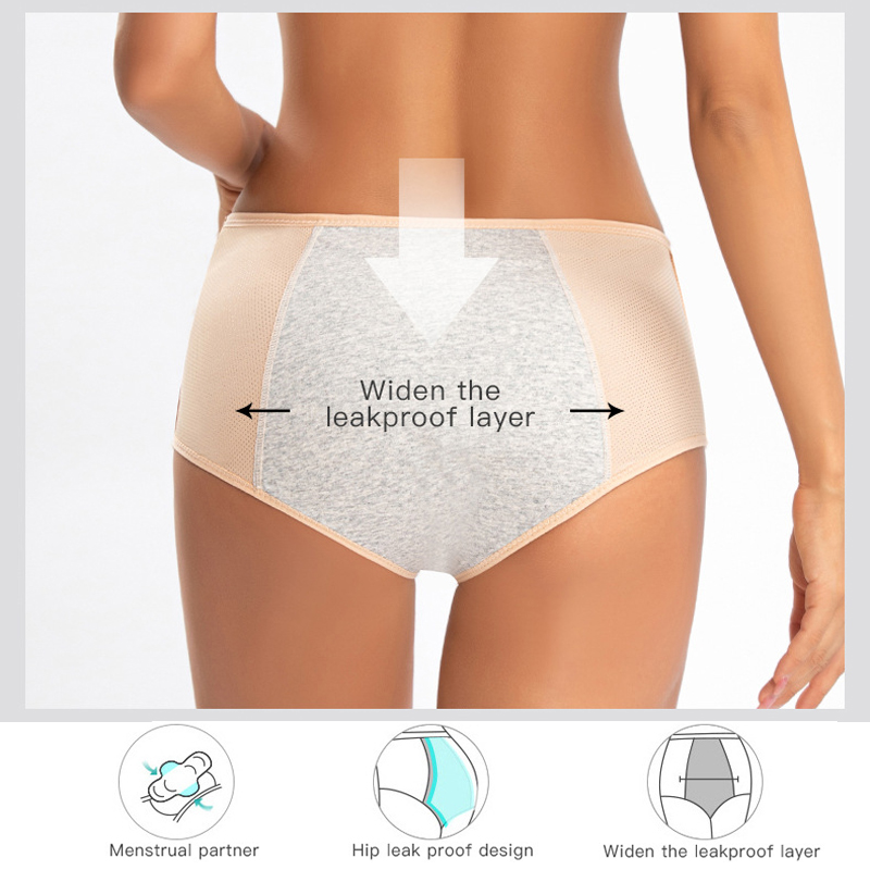 AliExpress 3/5pcs Leak Proof Menstrual Panties Women Period Underwear Sexy Pants Physiological Underwear Plus Size Waterproof Briefs&Gift, view 2