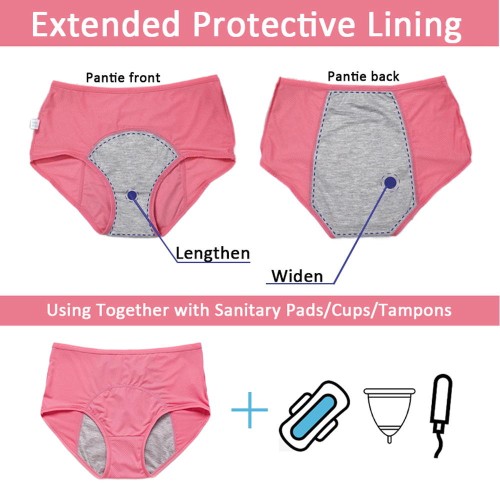 AliExpress 3/5pcs Leak Proof Menstrual Panties Women Period Underwear Sexy Pants Physiological Underwear Plus Size Waterproof Briefs&Gift, view 3
