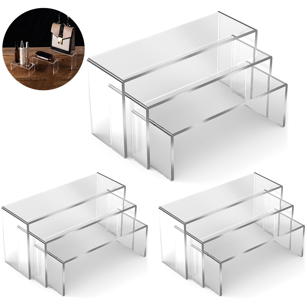 AliExpress U-Shape Acrylic Display Risers (3, 6 or 9 Pieces)