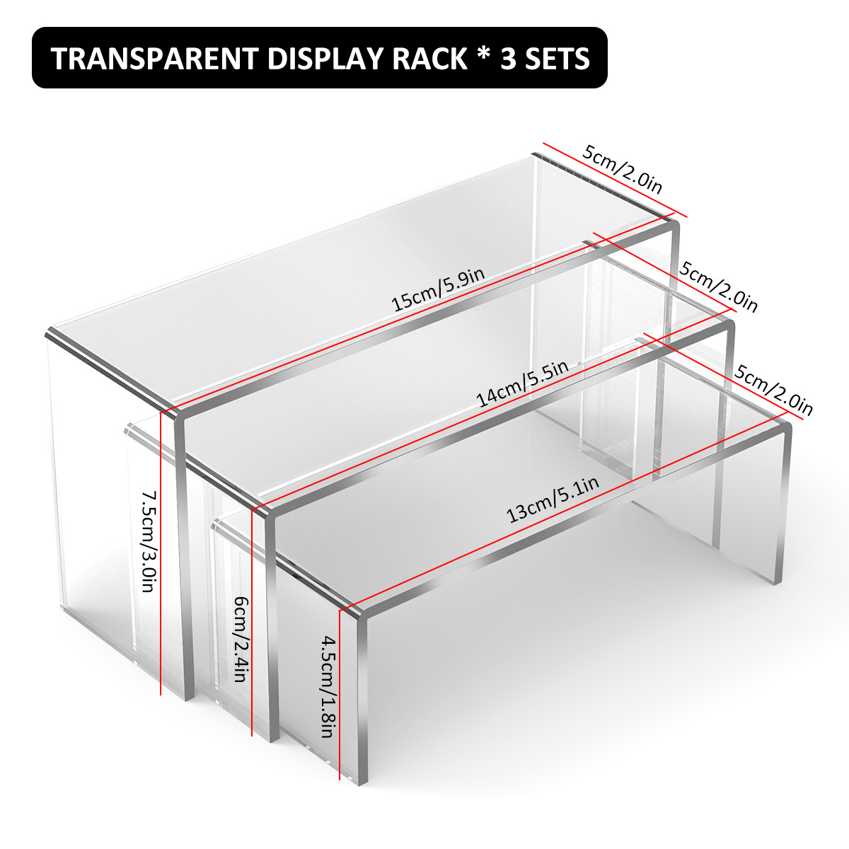 AliExpress U-Shape Acrylic Display Risers (3, 6 or 9 Pieces), view 6