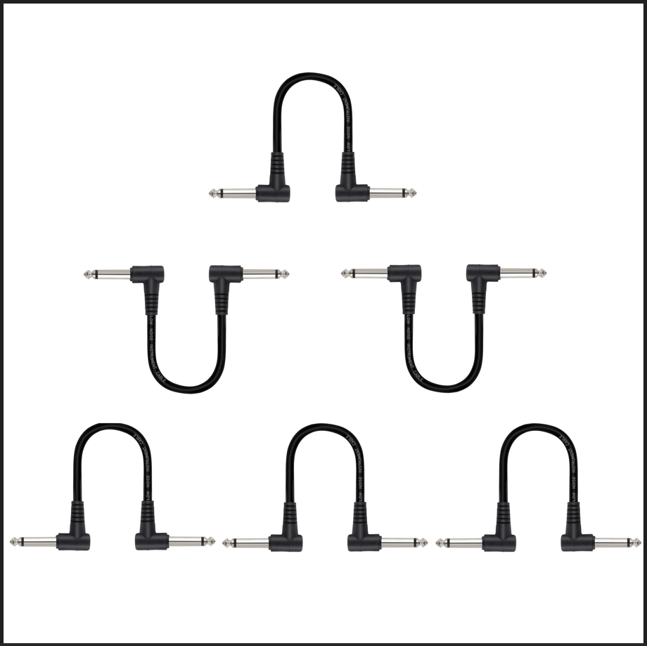 AliExpress 3/6 Pack 6In Guitar Patch Cables,Black/Colorful Guitar Pedal Cable Effect Cable Cord,1/4"inch TS Right Angle Guitar Patch Cable, view 3