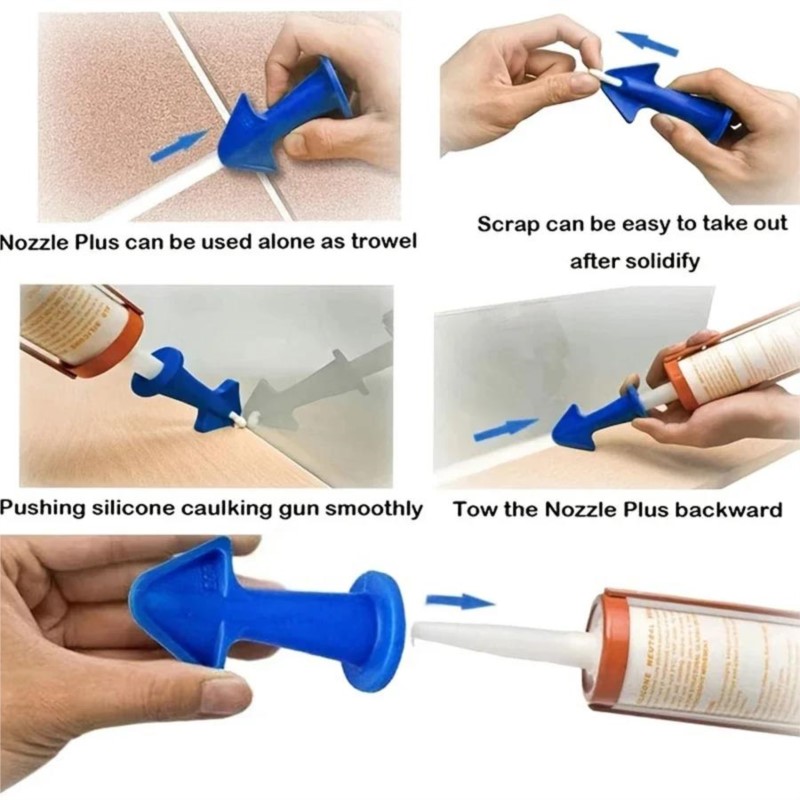 AliExpress 3/6pcs Caulking Nozzle Applicator Finishing Tool Spatula Plastic Glue Shovel Tile Brick Joints Floor Silicone Remover Grout Kit, view 3