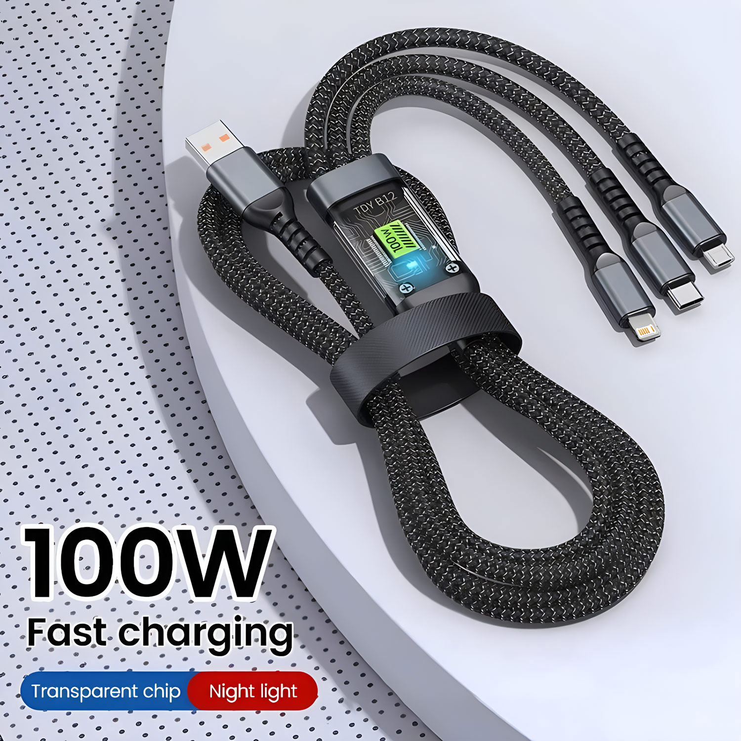 AliExpress 3-in-1 100W USB-A Fast Charging Cable