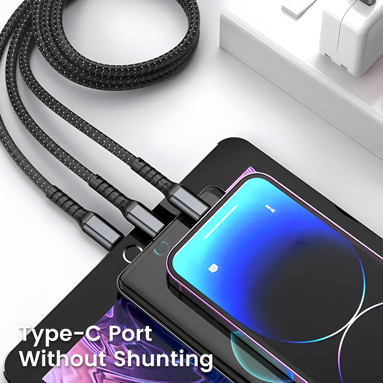 AliExpress 3-in-1 100W USB-A Fast Charging Cable, view 3
