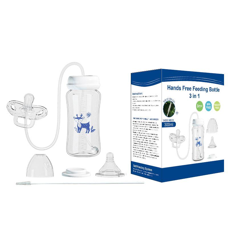 AliExpress 3-in-1 Hands-Free 300ML Wide-neck Baby Bottle,Milk Storage Bottle,Pacifier,Multi-Function Anti-Drop Gravity Ball Feeding Bottle