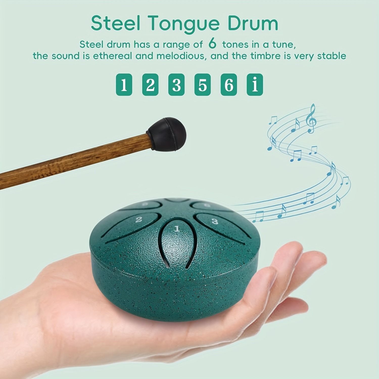 AliExpress 3 Inch Steel Tongue Drum - 6 Tone Handheld Instrument for Meditation & Yoga, Perfect Musical Gift for Beginners