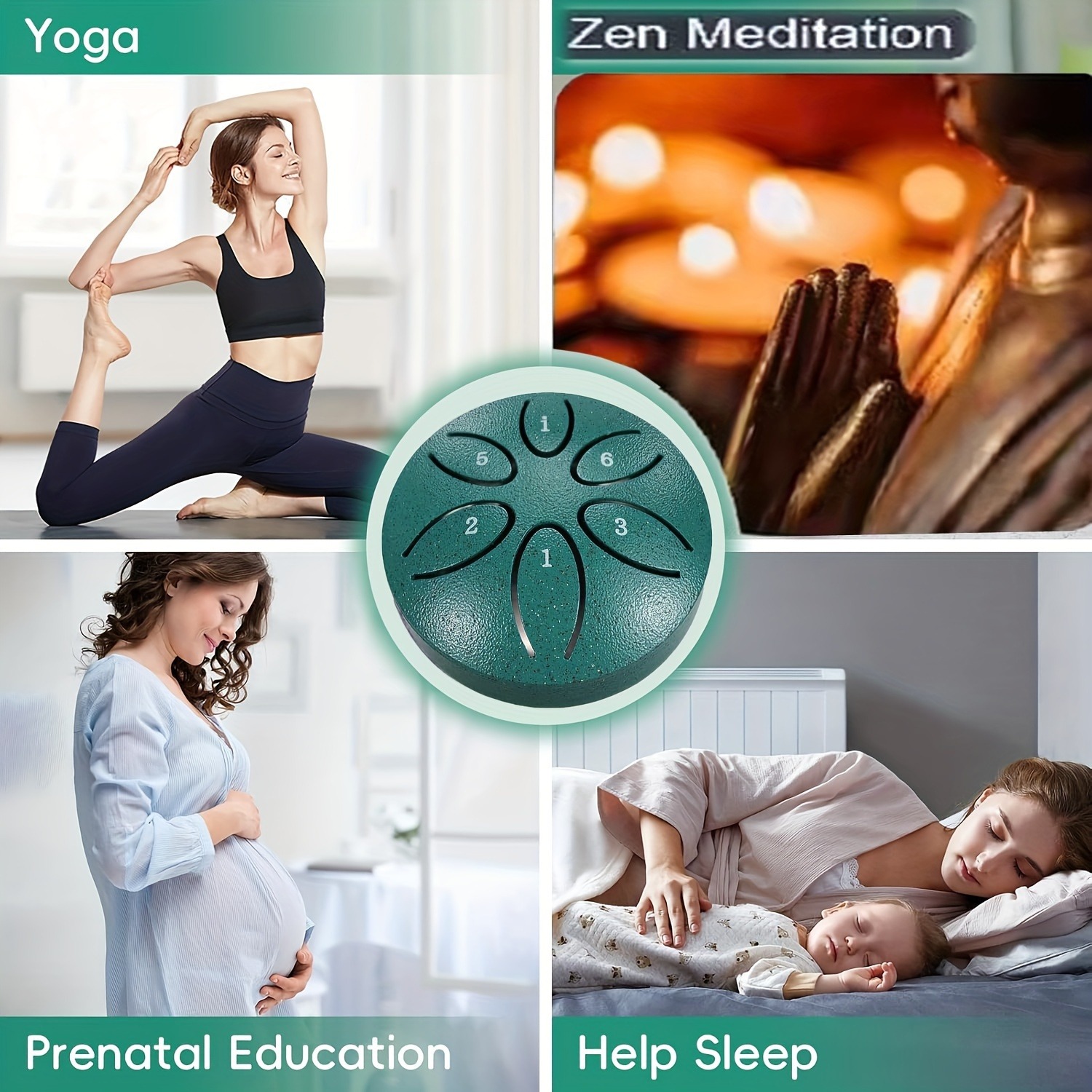 AliExpress 3 Inch Steel Tongue Drum - 6 Tone Handheld Instrument for Meditation & Yoga, Perfect Musical Gift for Beginners, view 3