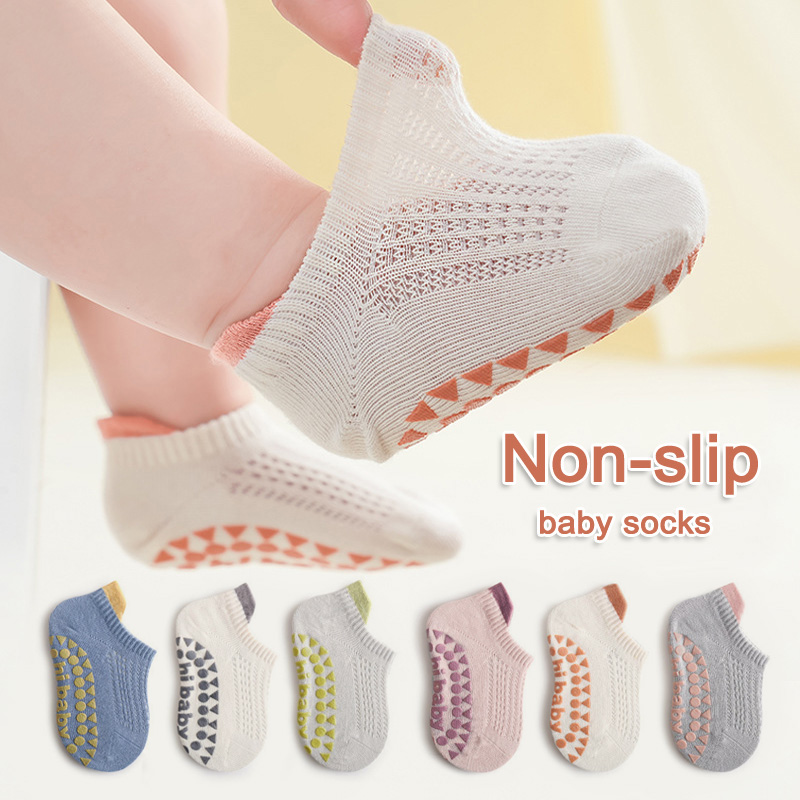 AliExpress 3 Pairs Babys Cotton Thin Mesh Socks Comfy Breathable Kids Boys Girls Non-slip Floor Socks