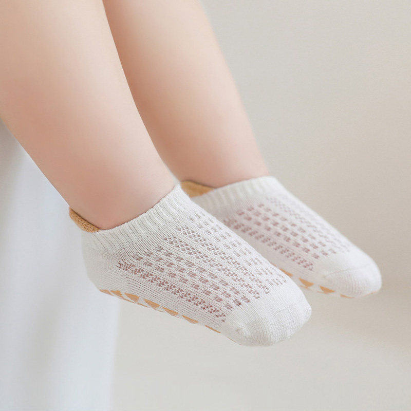 AliExpress 3 Pairs Babys Cotton Thin Mesh Socks Comfy Breathable Kids Boys Girls Non-slip Floor Socks, view 6
