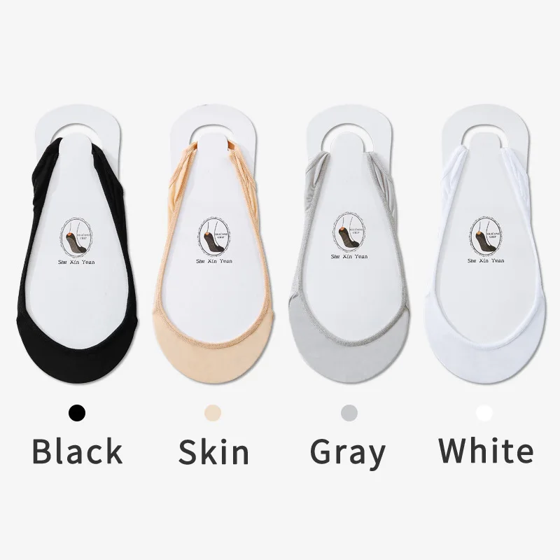 AliExpress 3 Pairs Invisible Boat Socks Women Summer Silicone Non-Slip Socks for High Heels Shoes Ice Silk Thin Half-Palm Suspender Sock, view 2