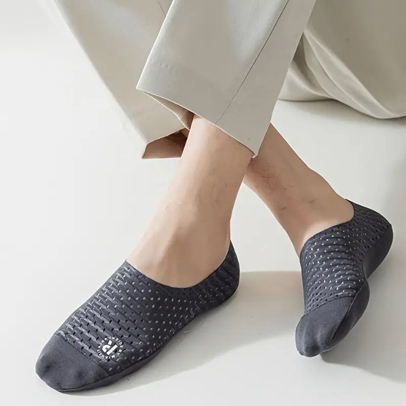 AliExpress 3 Pairs Men's Boat Socks Summer Ultra-thin Breathable Casual Sock Slippers Silicone Non-slip Comfortable Men Sokken Calcetines, view 3