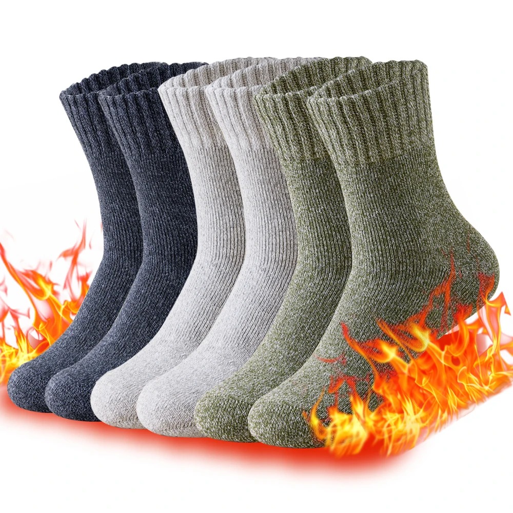 AliExpress 3 Pairs Men’s Winter Thick Wool Socks, Warm Thermal Work Socks for Cold Weather, Size 39–44