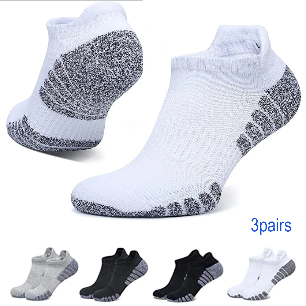 AliExpress 3 Pairs Thickened Towel Bottom Running Mesh Boat Non-Slip Breathable Sports Low Cut Men's Women's Socks