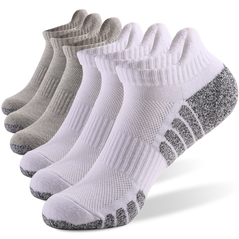 AliExpress 3 Pairs Thickened Towel Bottom Running Mesh Boat Non-Slip Breathable Sports Low Cut Men's Women's Socks, view 6
