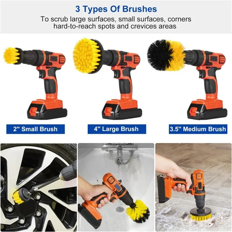 AliExpress 3-Piece Drill-Mounted Scrub Brush Set for Grout, view 3