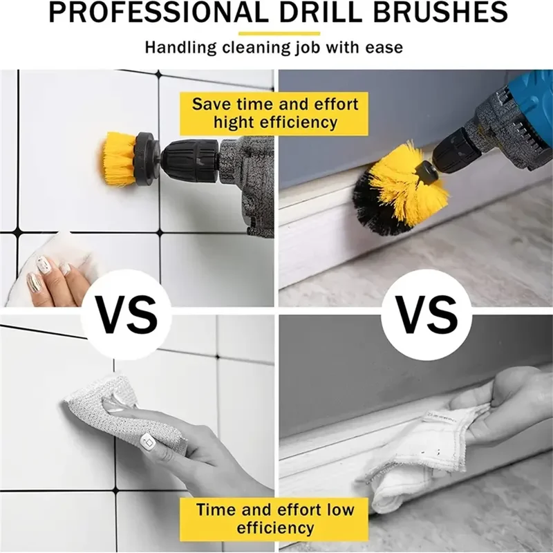 AliExpress 3-Piece Drill-Mounted Scrub Brush Set for Grout, view 5