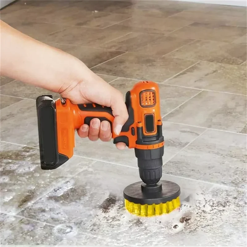 AliExpress 3-Piece Drill-Mounted Scrub Brush Set for Grout, view 6