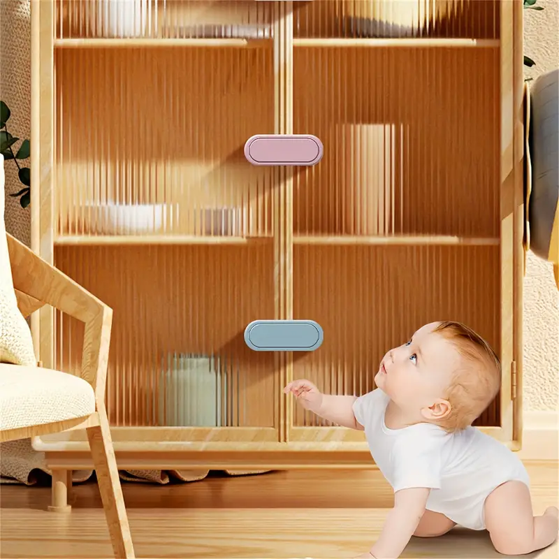 AliExpress 3-piece child safety drawer lock invisible magnetic cabinet lock to prevent baby from opening the cabinet door lock for refriger, view 5