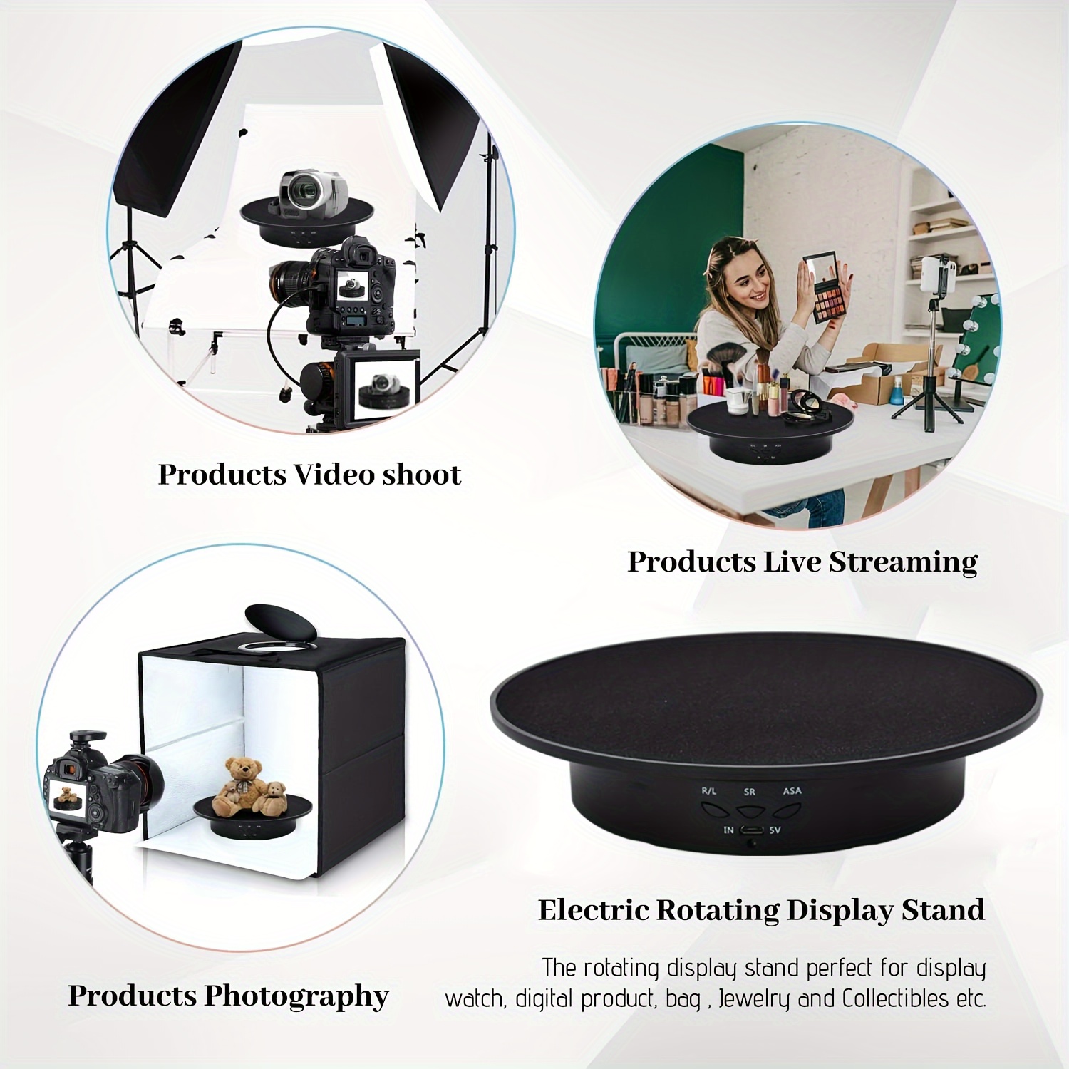 AliExpress Rotating Mirror Display Turntable (3 Speeds), view 2